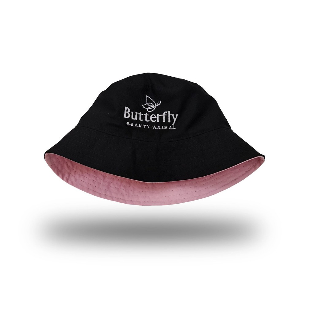 Topi bucket hat bordir Butterfly  / Bucket Perempuan Korea Bordir kupu kupu / Arshila_fashion