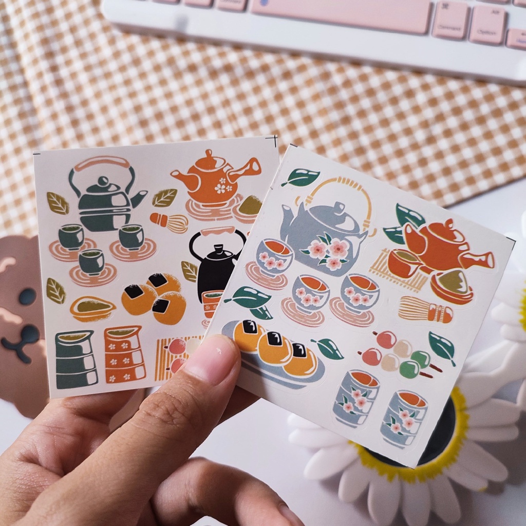 

stiker japanese tea aesthetic sticker case aesthetic