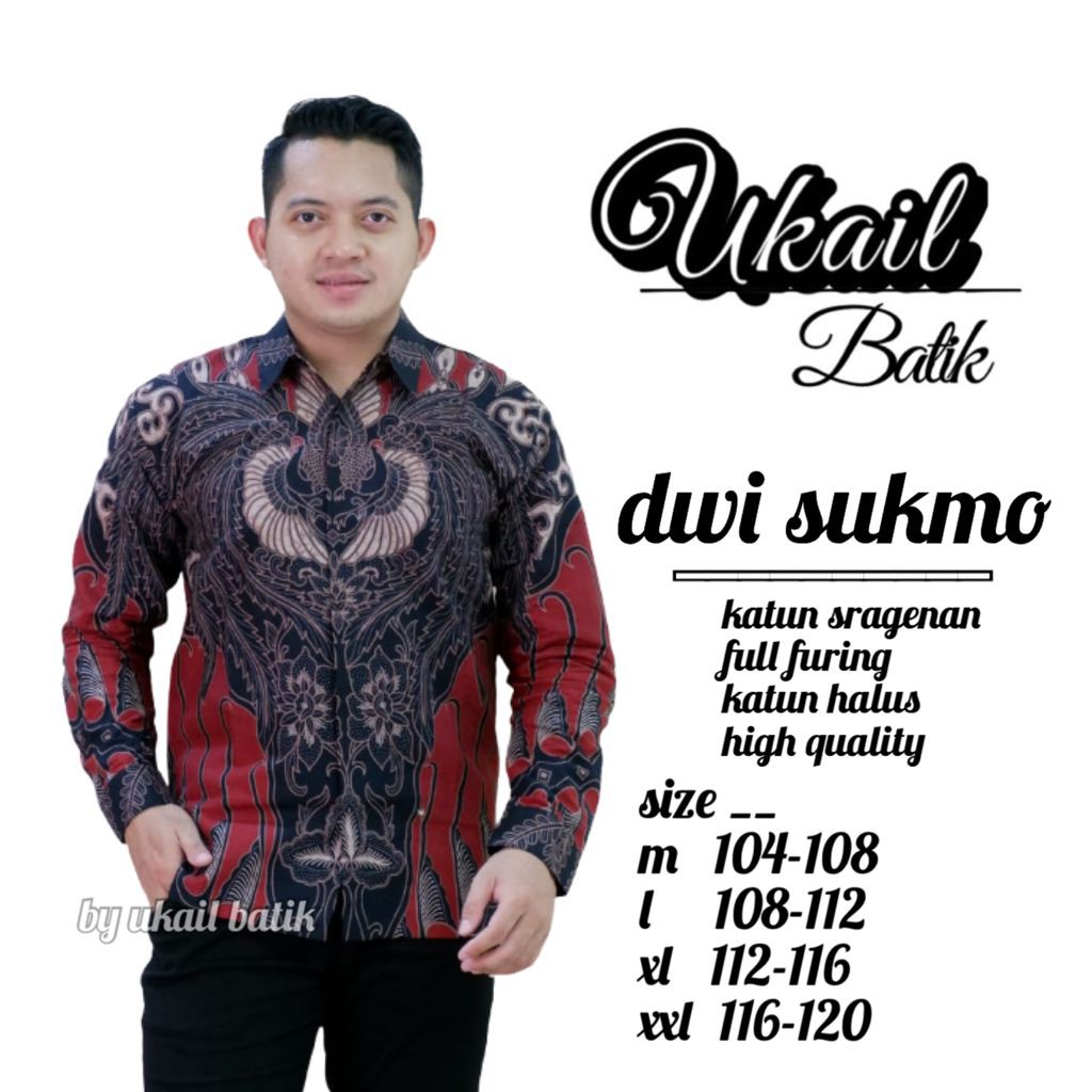 DWI SUKMO UKAIL KEMEJA BATIK SOLO PRIA LENGAN PANJANG LAPIS FURING ATASAN BATIK PREMIUM MODERN KATUN HALUS  SATRIO SOGAN PARANG GURDO TRUNTUM SEJIWO SELING MERAH KERIS PUSOKO BALABADRA PEKSI PUSPO SELING MERAH ARDANA BIRU JEJAKA MERAH PEKSI SELING PARANG