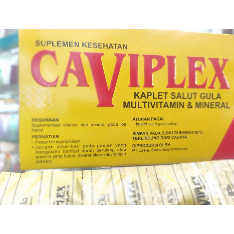 CAVIPLEX MULTIVITAMIN KAPLET 1 STRIP @10 Kaplet salut gula