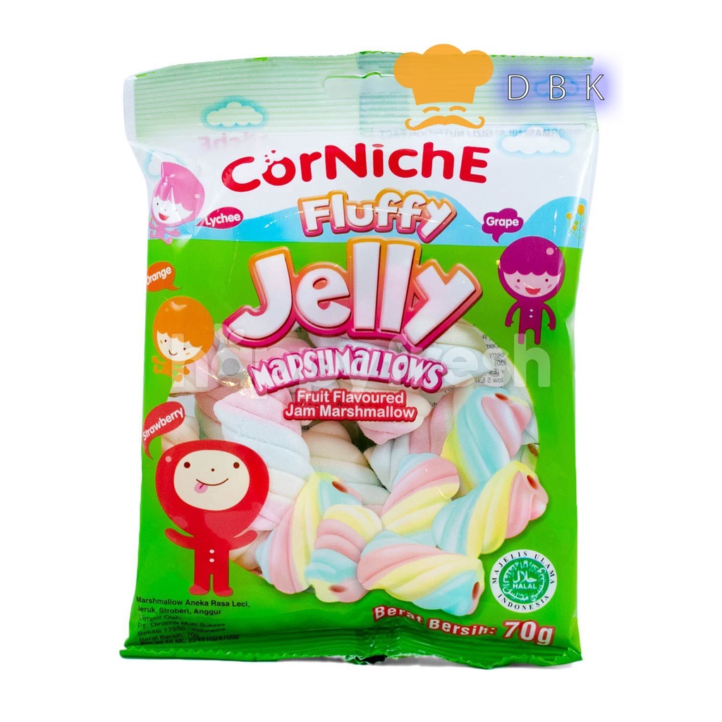 

Corniche Fluffy Jelly Marshmallows 70gr fruit flavored jam marsmellow