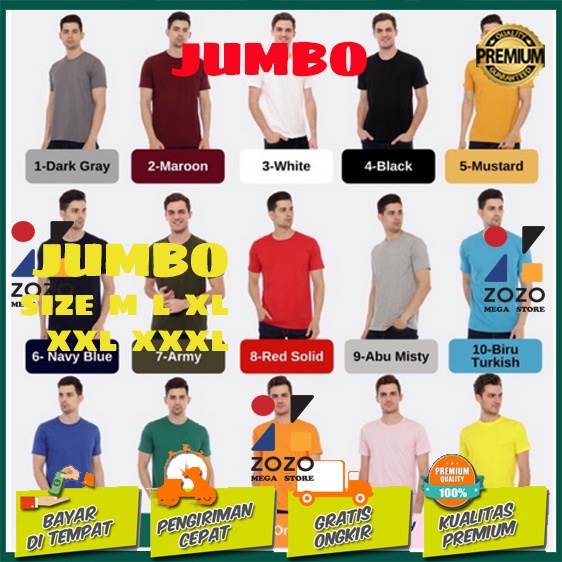 [PROMO] KAOS POLOS PRIA LENGAN PENDEK COTTON PREMIUM