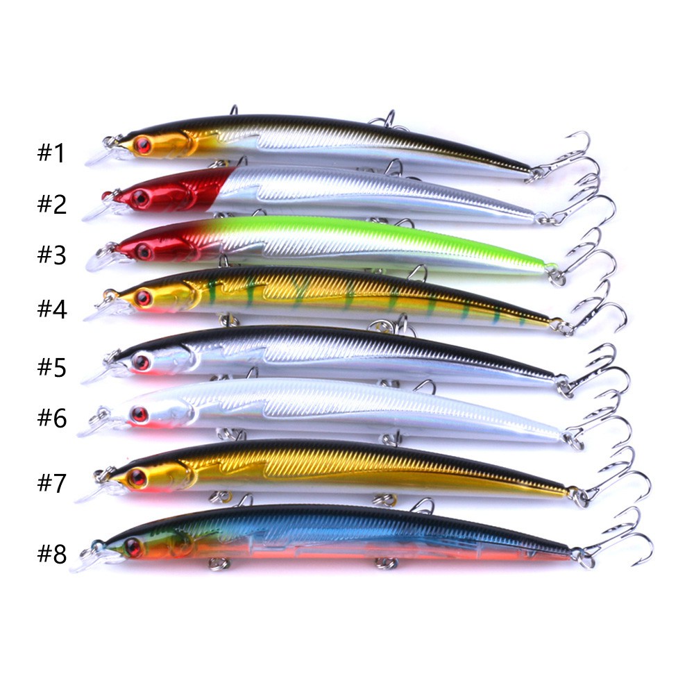 HENGJIA 1PCS Minnow Fishing Lures 13.3cm 13.4g Hard Bait 8 Color Artificial Baits wobbler Floating Bait