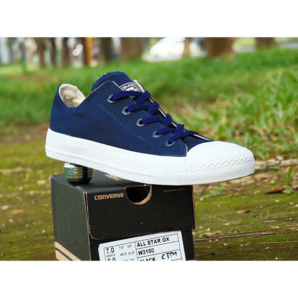 Sepatu Casual Harian Sekolah Kuliah Converse All_star CT Mono CT NAVY  Putih Low Pria Wanita Couple