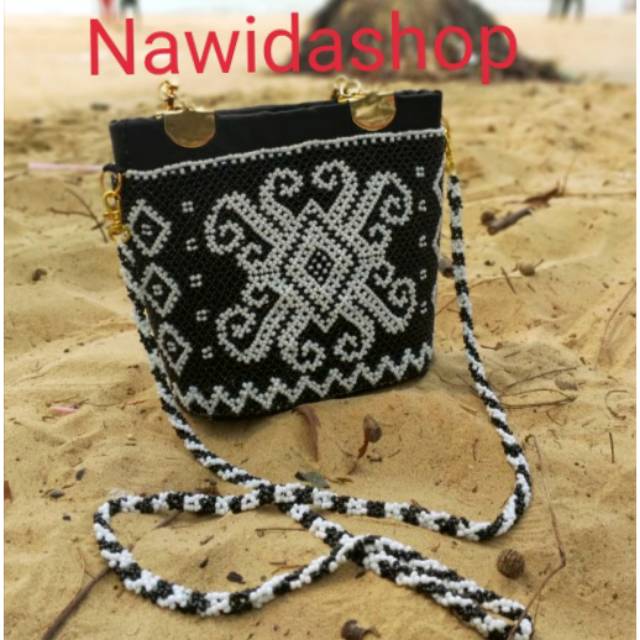 Tas Pesta Manik Etnik Dayak Sedang Premium Asli Balikpapan Kalimantan Premium