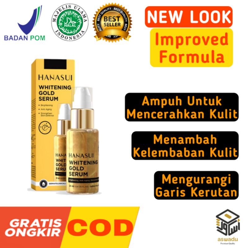 HANASUI SERUM WAJAH HANASUI GLOWING WHITENING GOLD ANTI AGING ANTI ACNE JERAWAT VITAMIN C VIT C COLL