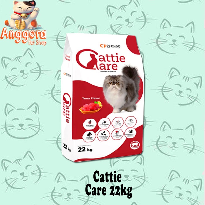 makanan kucing kering premium CATTIE CARE tuna 22kg/20kg - GRAB GOSEND