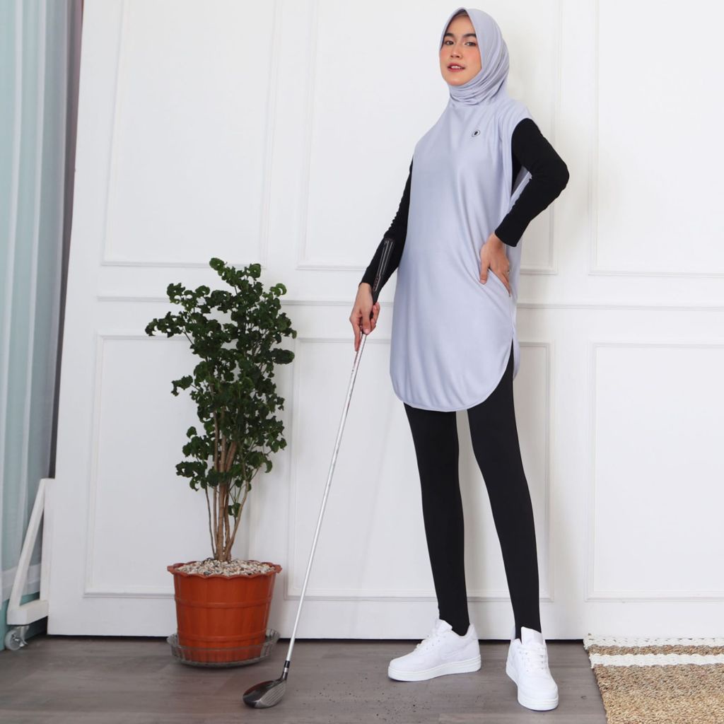 HITJAB - Long Vest Rompi Panjang Sport Olahraga Wanita Untuk Bersepeda Lari Senam Gym 9-0260-2