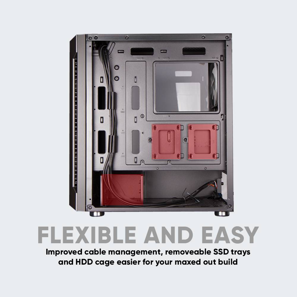 Armaggeddon Airstream R200 E-ATX + 2 Fan RGB Casing PC Gaming
