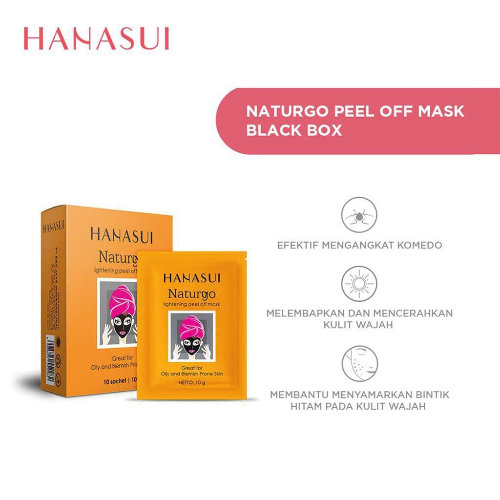 JNY.Co Masker Hanasui Naturgo Sachet / Masker Lumpur Original / Peel Off Mask