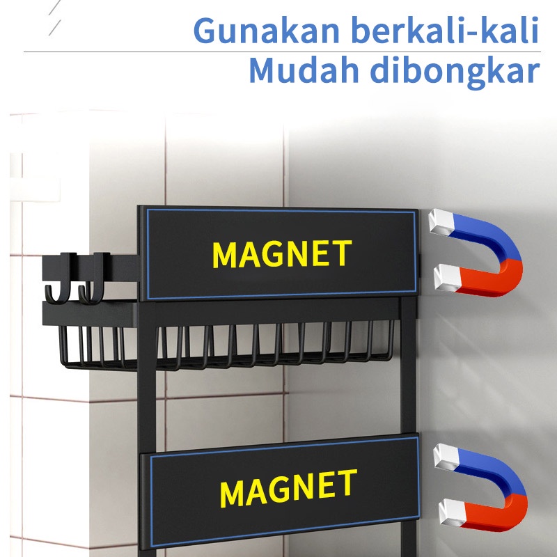 Rak Dapur Rak Bumbu Gantung Magnetik Tempat Bumbu Rak Sabun  Rak Serbaguna