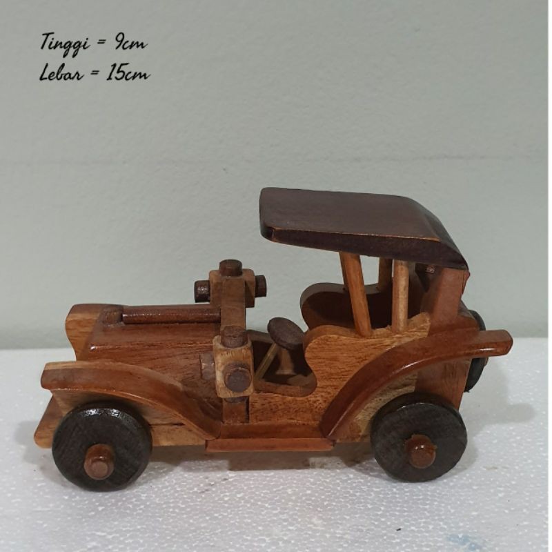 mainan kayu mobil kayu pajangan dekorasi home decor