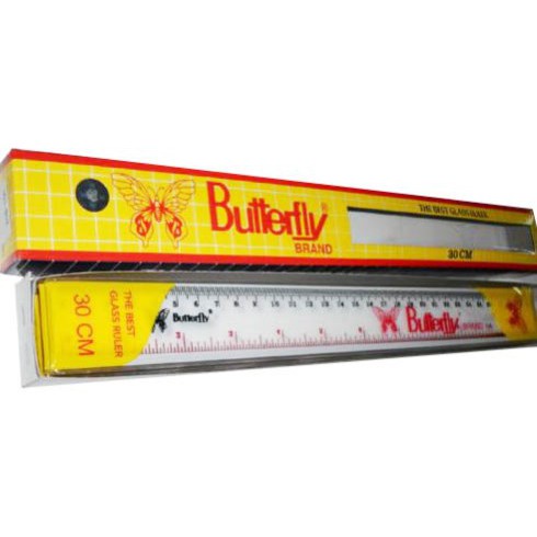 Penggaris Plastik / Mistar Plastik 30 cm Butterfly