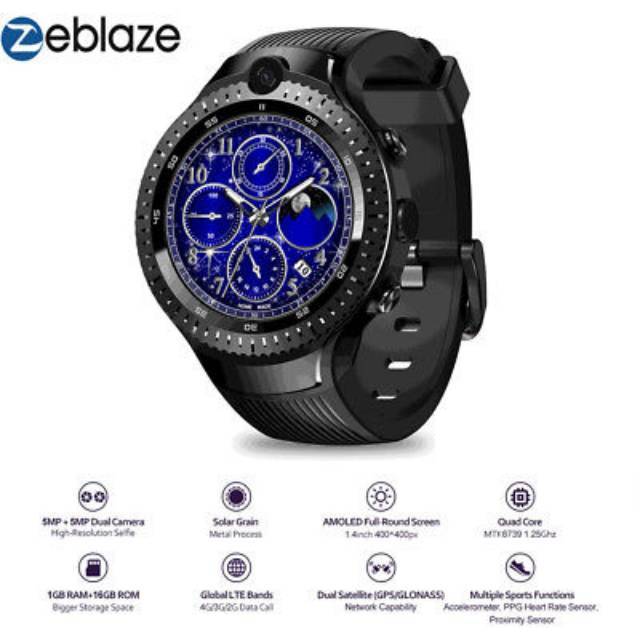 Zeblaze Thor 4 dual 4G LTE 5+5 mp camera smartwatch phone