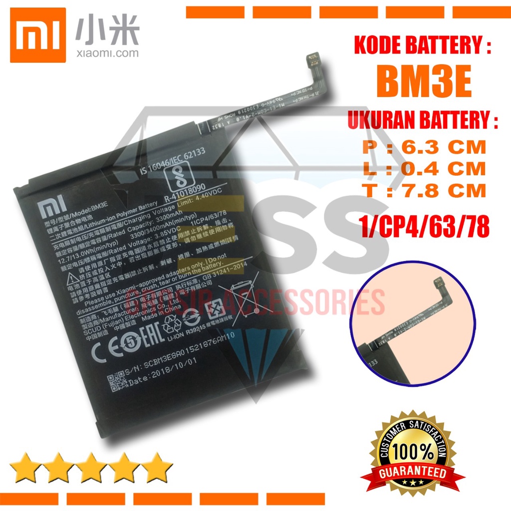 Baterai Battery Original Xiaomi BM3E BM-3E Tipe HP Batre XIAO MI 8 - M1803E1A - M1803E1C - M1803E1T - M1808D