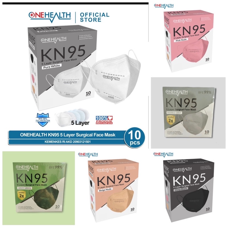 ONEHEALTH MASKER KN95 5ply Masker Medis isi 10 pcs