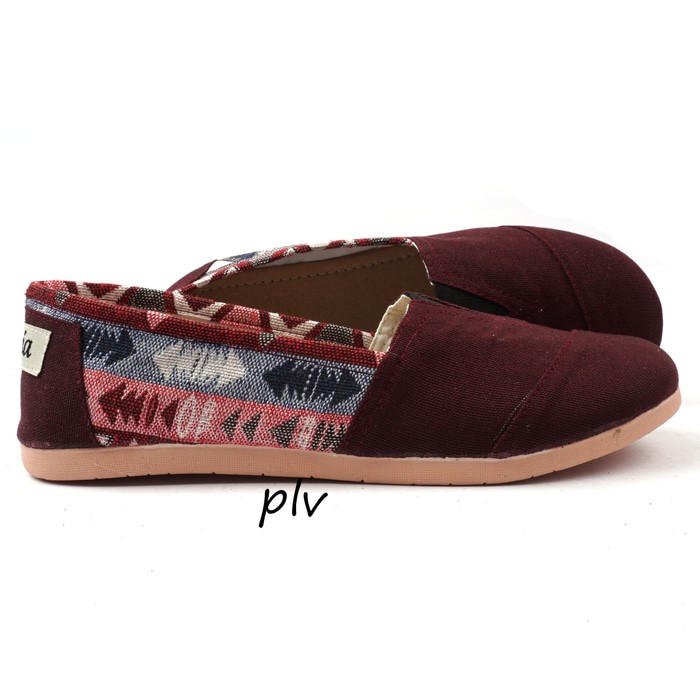 Original  Sepatu Flat Shoes Flatshoes Murah ala Wakai NS81 Maroon - Murah