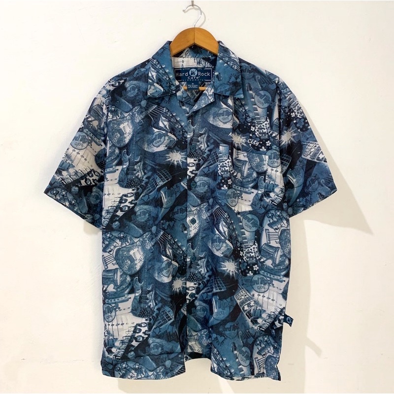 KEMEJA VINTAGE HARD ROCK CAFE AOP SHIRT