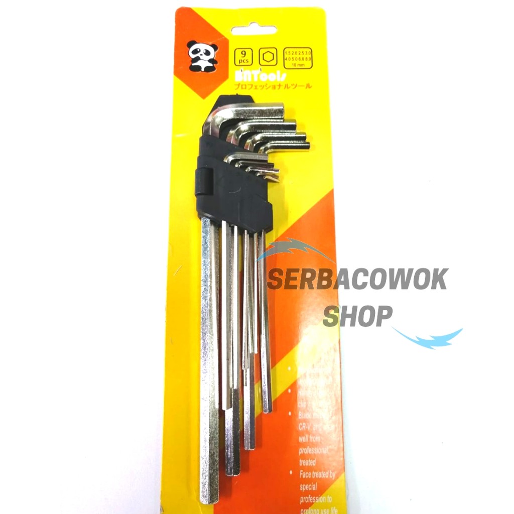 Kunci L Panjang Hexagonal Set 9 pcs Hex Key Extra Long Termurah Berkualitas