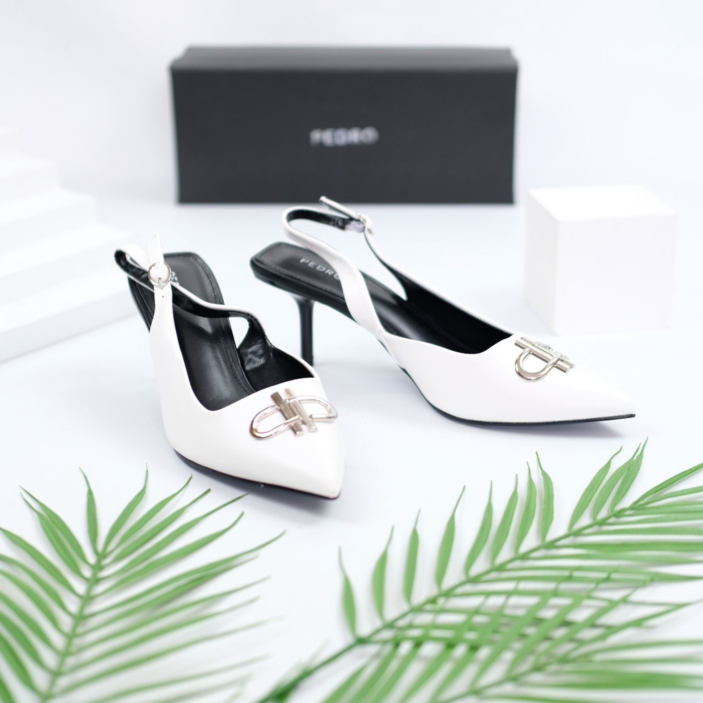 [7.7 Boombastis Sale⚡] - SEPATU SHOES WANITA KULIT SINTESIS PS101 LEATHER SLINGBACK HEELS PREMIUM IMPORT