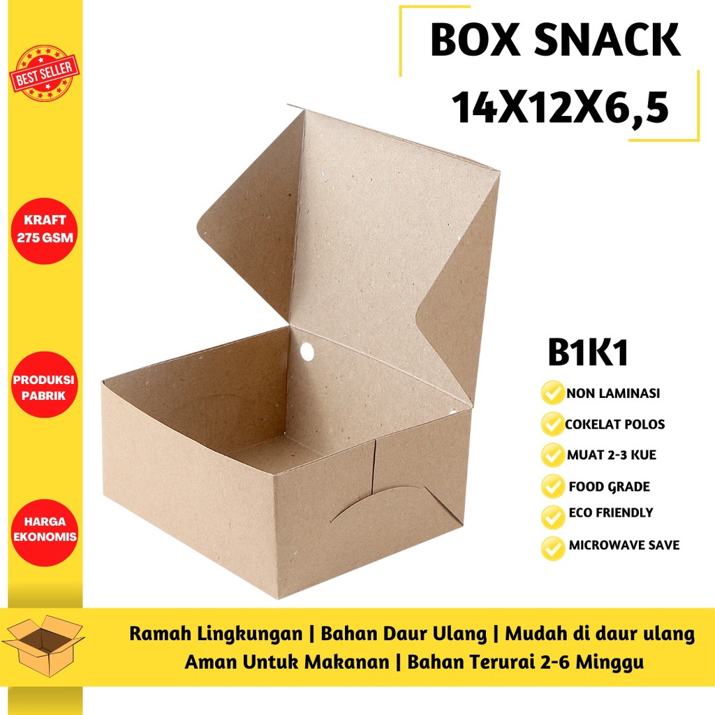 Box Snack Dus Kue Snack Box 14x12 (B1K1-14X12X6.5 Cm)