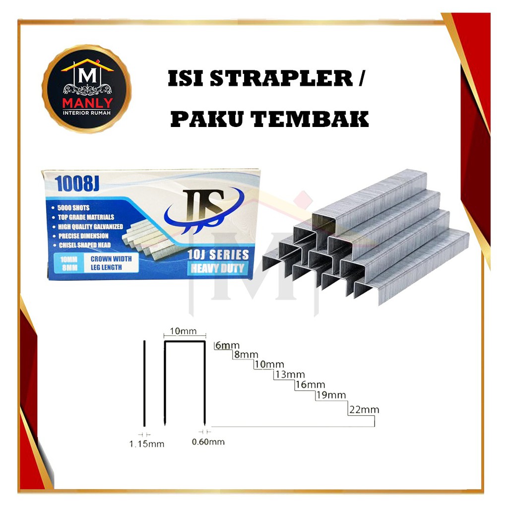 Air Stapler Gun 1008J Paku U isi 5000 pcs / Refill isi Staples 1008J