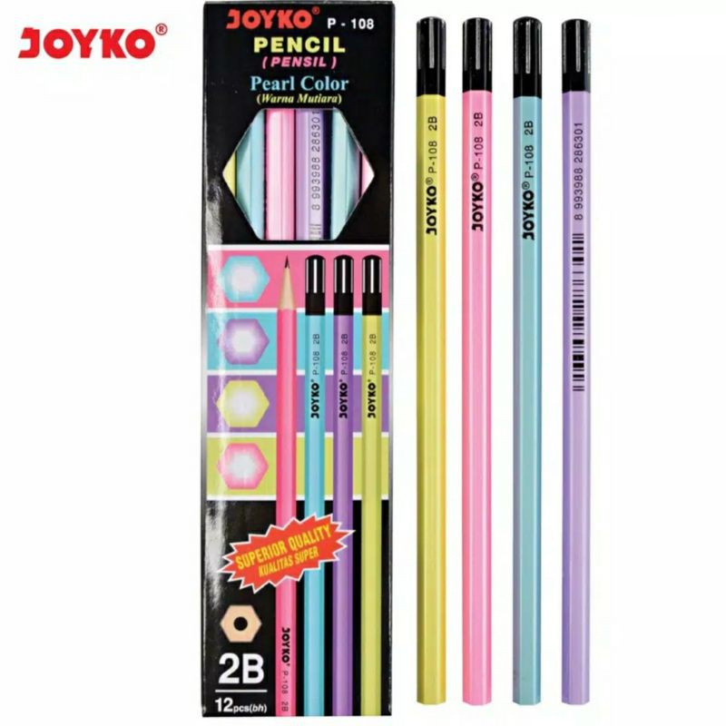 

STR 01 - Pensil Joyko 2B Pearl Pastel Colour murah ecer satuan 1pcs