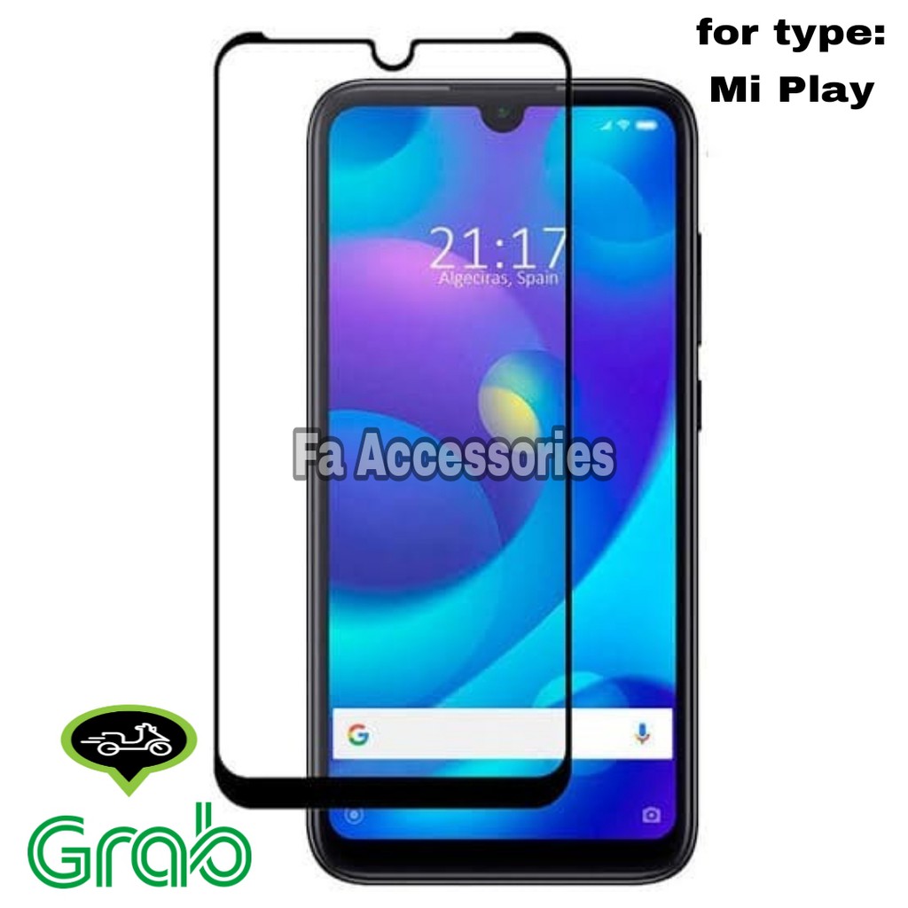 TEMPERED GLASS 5D Full Lem XIAOMI MI PLAY MIPLAY HITAM SCREEN GUARD FULL GLUE