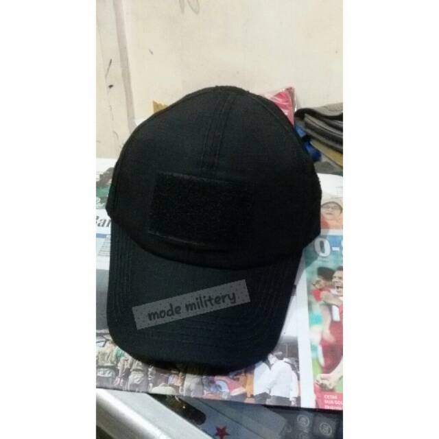 Topi perekat hitam local ripstok cotton