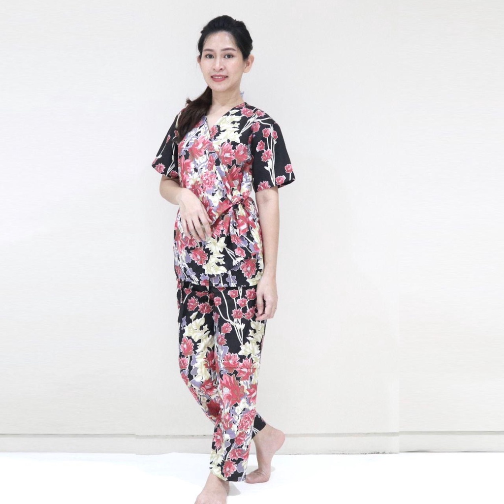 IZANY Piyama Kimono Katun Eropa Premium-AMARILIS BLACK KP