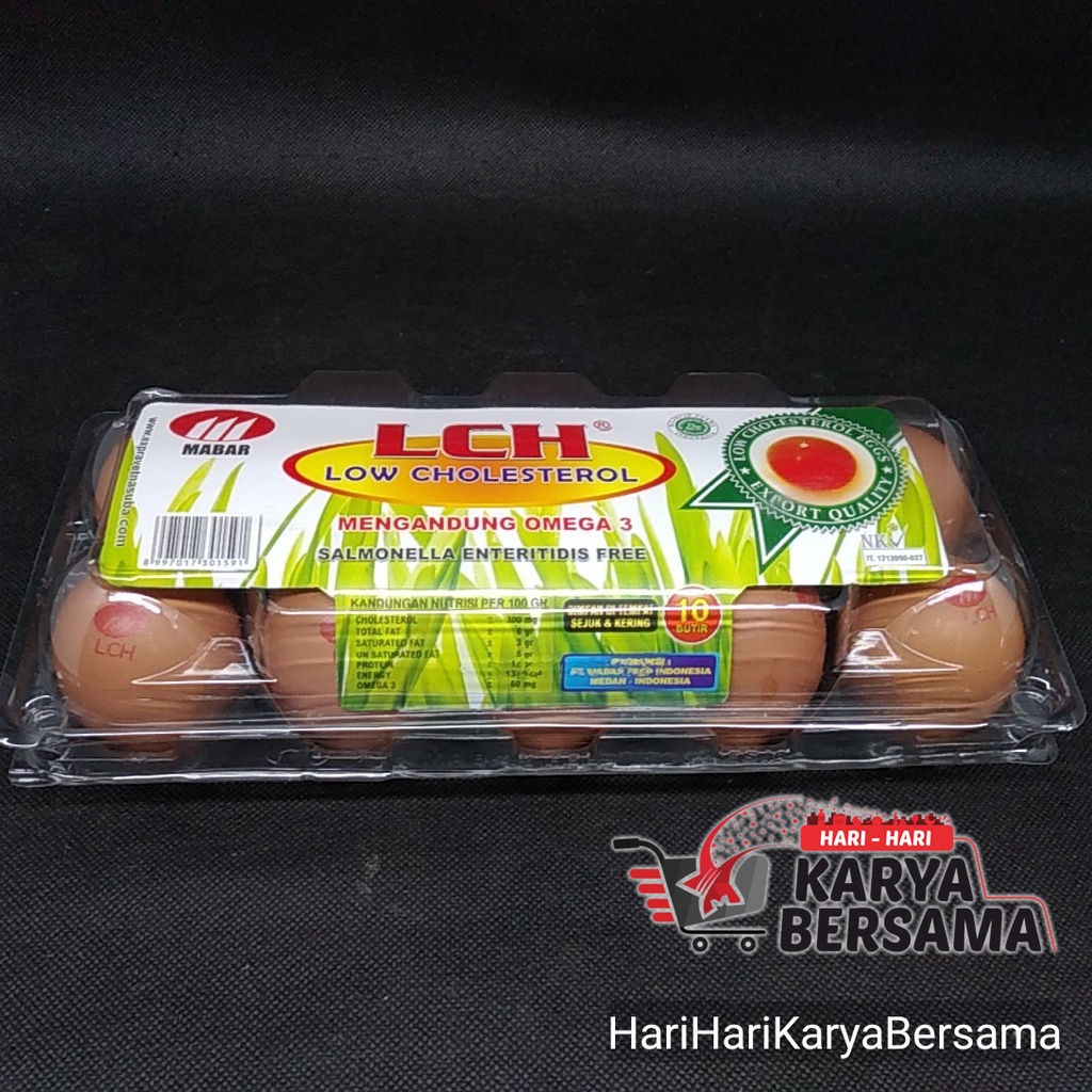 

TELUR AYAM PREMIUM LCH LOW CHOLESTEROL CAP MABAR 1 PAPAN ISI 10'S