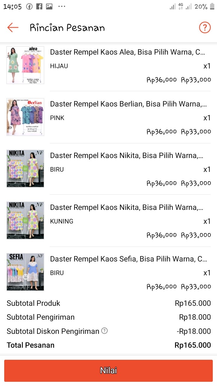 Gamis Kaos Addea, Gamis Lengan Panjang. Batik Pekalongan, Warna Pelangi, Bahan Combad