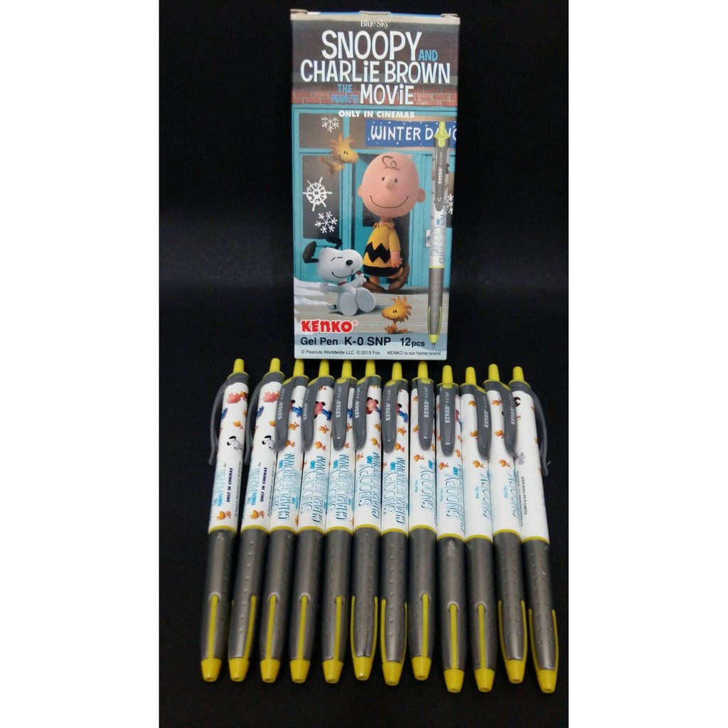 

PULPEN / GEL PEN KENKO SNOOPY AND CHARITE BROWN HITAM, GEL PEN K-O SNP