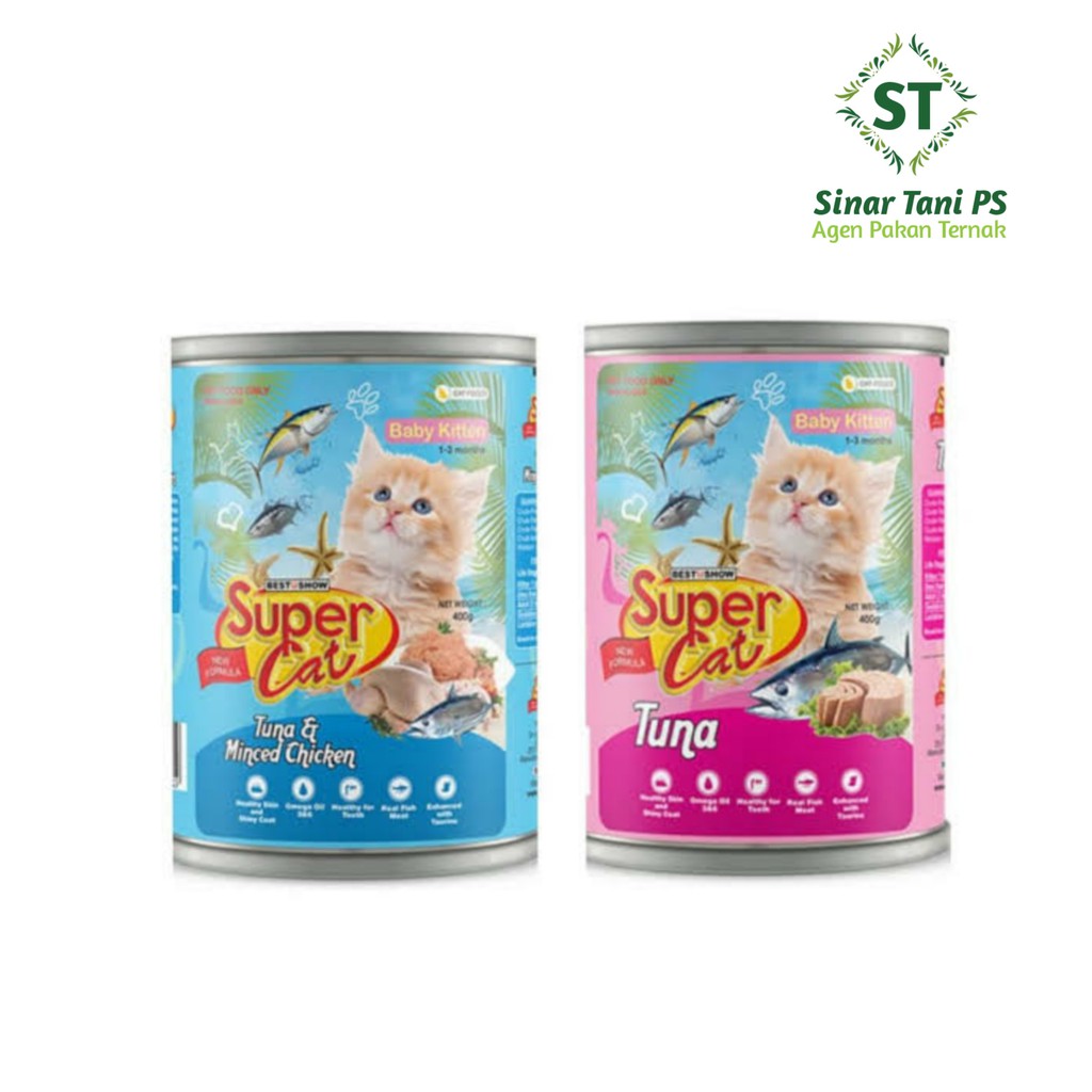 supercat baby kitten 400gr makanan pakan bayi kucing 1-3 bulan wetfood