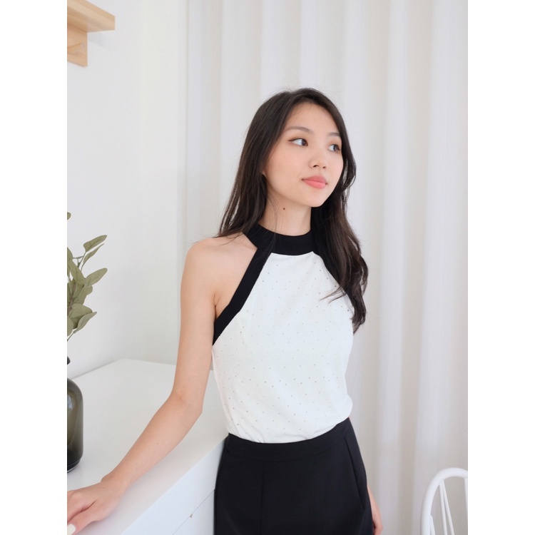 Kadaka T-0477 Halter Neck Top Embroidery