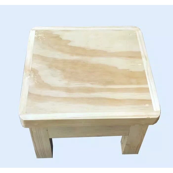 Buruan Beli - Kursi Pendek Jongkok Dingkling Kayu Jati Belanda 30X30X20Cm Serbaguna