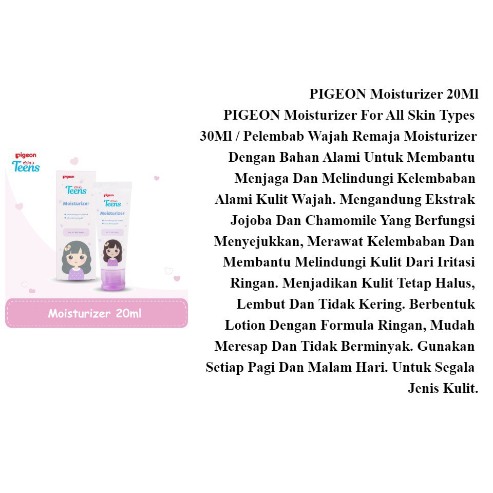 ★ BB ★ PIGEON Teens Moisturizer For All Skin Types 20ml