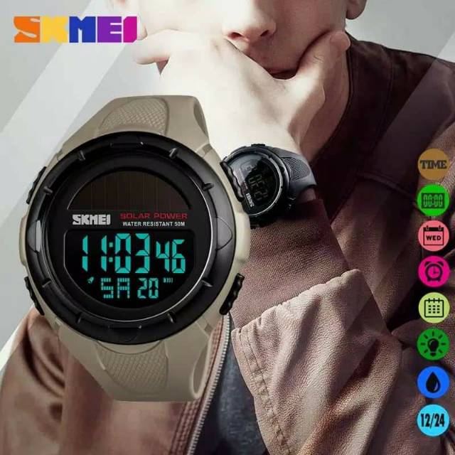 SKMEI 1405 ORIGINAL Jam Tangan Pria SKMEI Digital LED Solar Charge