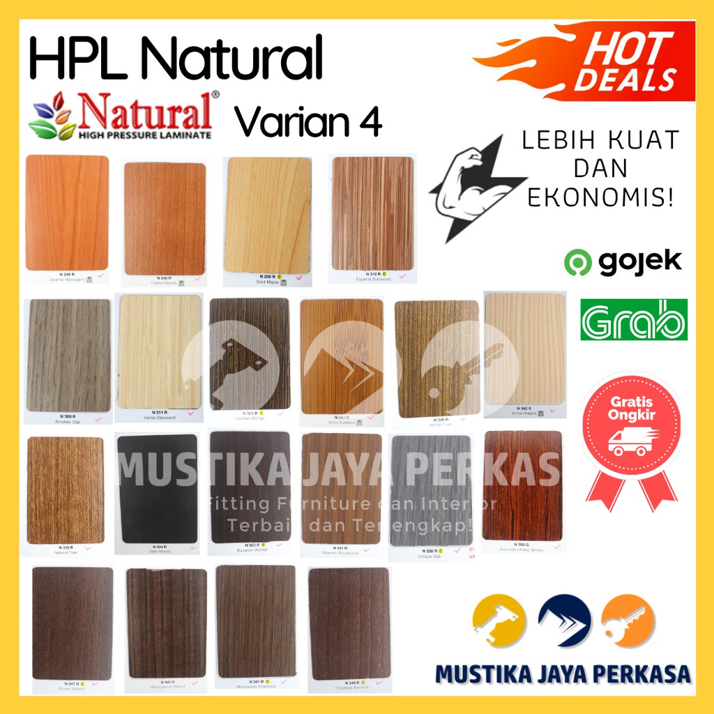 Natural HPL Natural Warna Solid  Colour Bukan HPL Taco HPL Woodgrain Emboss Putih Murah Varian 4