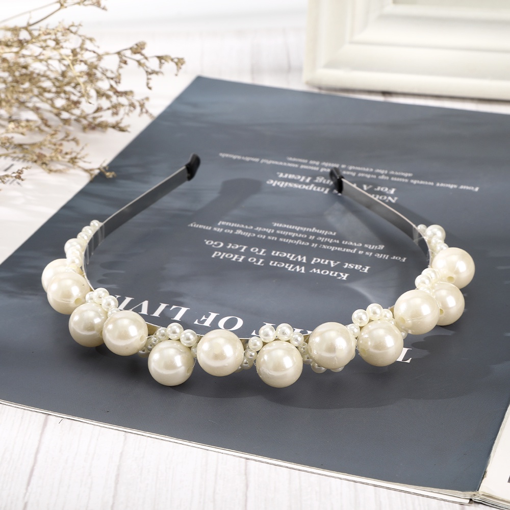 Headband Mutiara Gaya Elegan Untuk Aksesoris Rambut Wanita