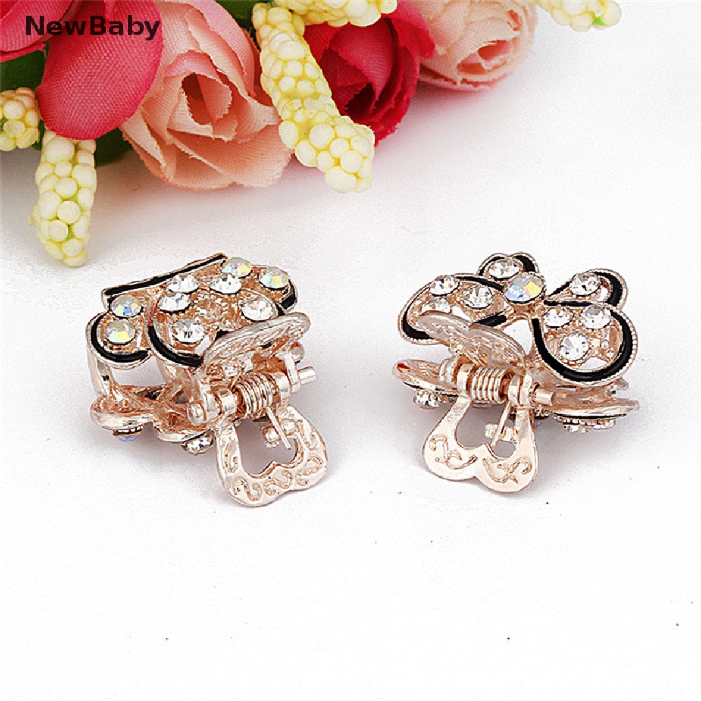 NewBaby Lovely Mini Crystal Rhinestone Plastic Butterfly Hair Claw Jaw Clip Clamp Pin  ID