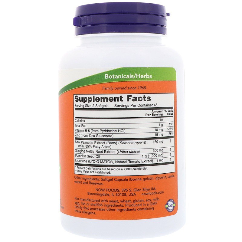 Now Foods Prostate Support 90 Softgels Now Prostat Vit Prostat ORI USA