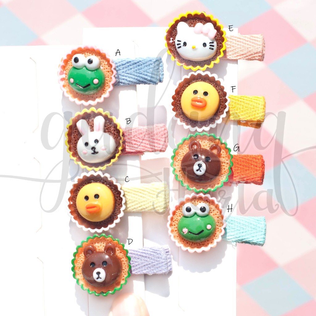 Jepit Rambut Anak Cupcakes Karakter Kue Mangkok Hairclip Lucu Unik GH 201011