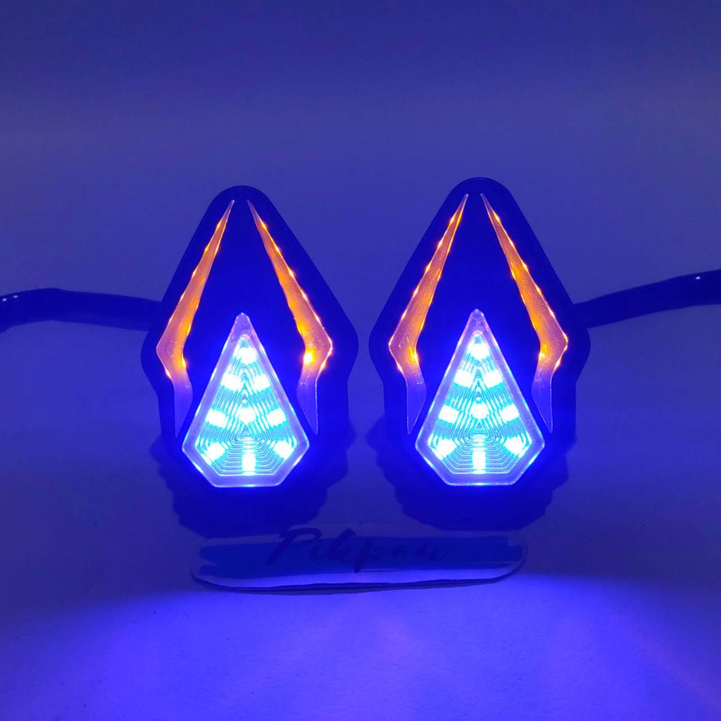 Lampu Sein Tempel Crystal Sen Motor Running Warna LED Untuk Universal