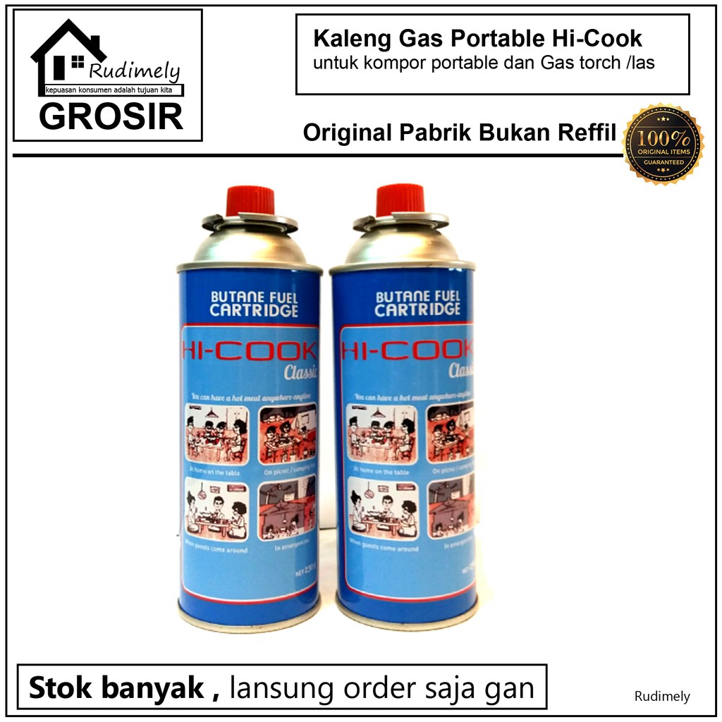 Grosir Kaleng Gas Portable Hi-Cook untuk kompor portable dan Gas torch-ori bukan renfill