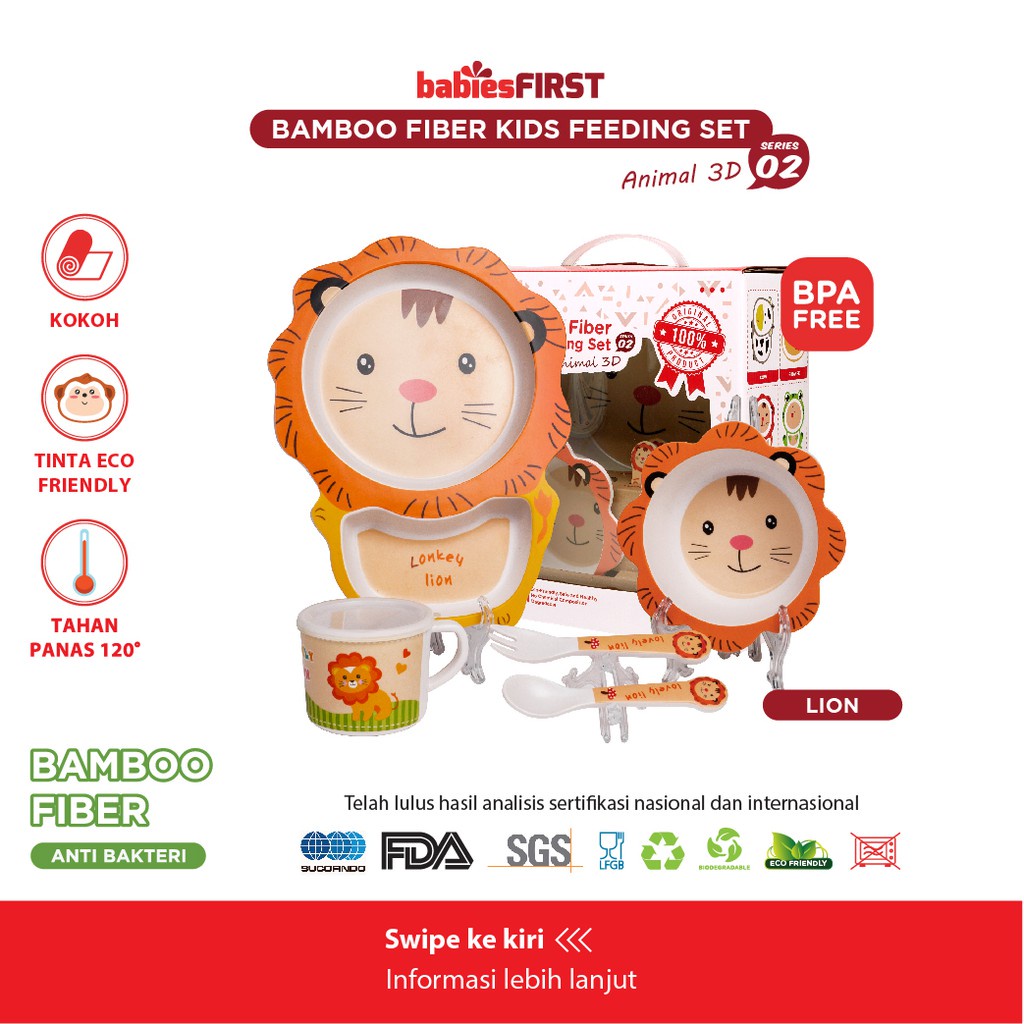 Babiesfirst Bamboo Fiber Feeding Set / Tempat Makan Anak / Set Piring Makan Anak