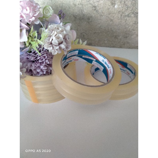

Lakban bening 12 mm x 90 yard bahan bucket bunga