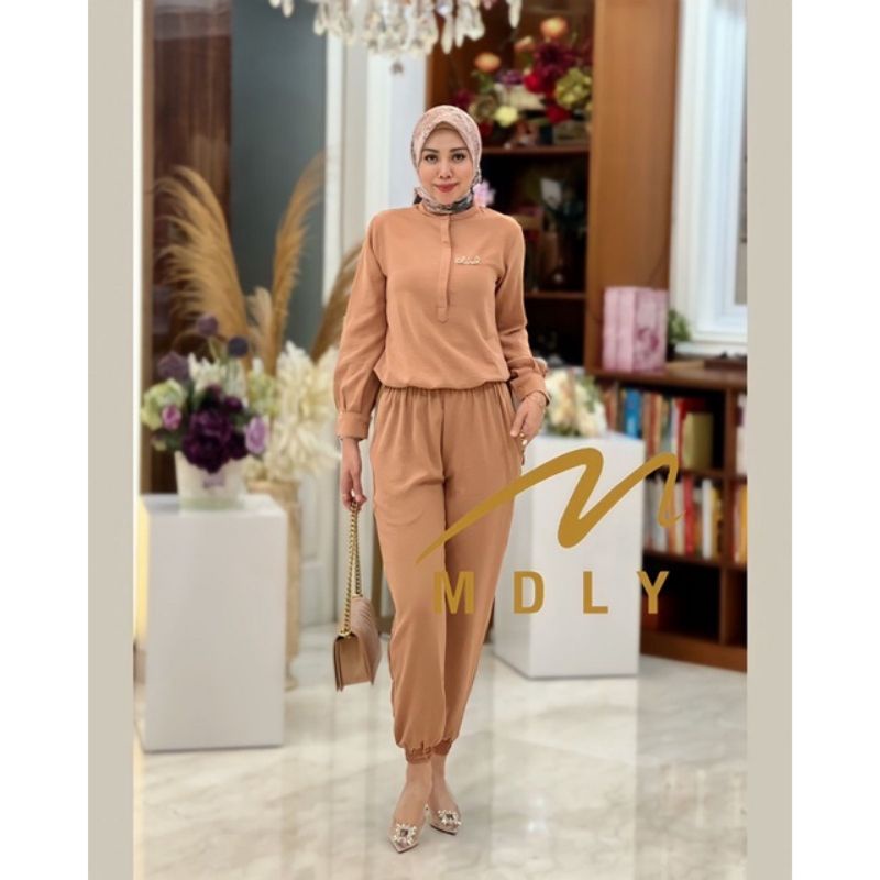 Gamis Stelan wanita terbaru Raven Set By Mdly  3074