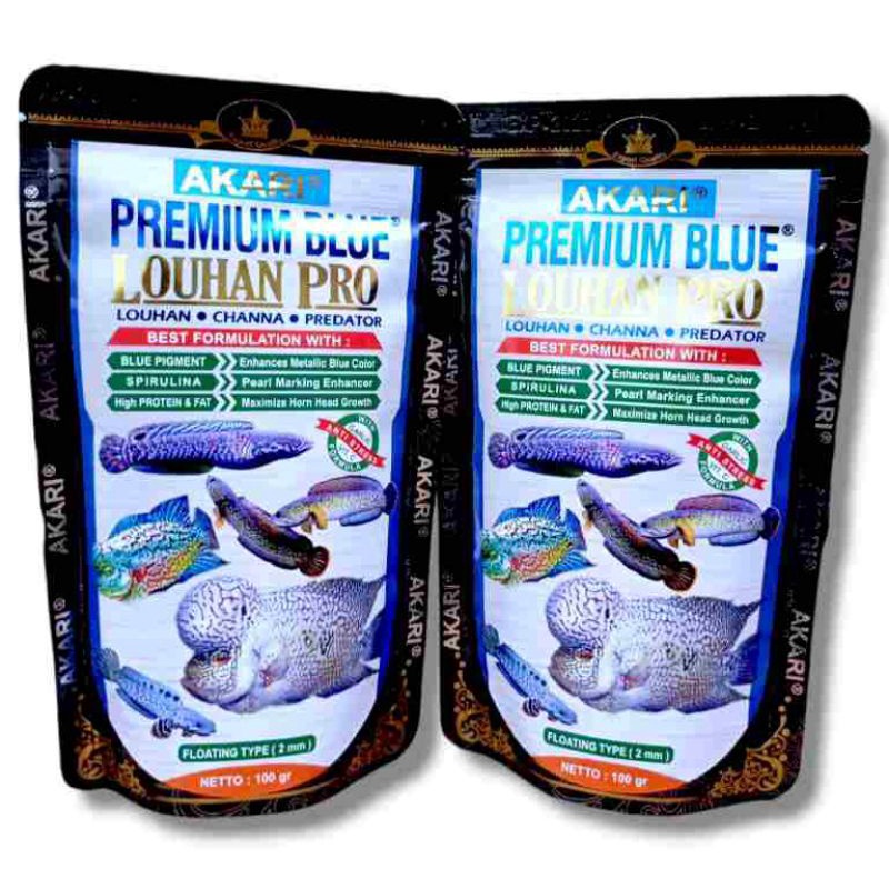 MAKANAN IKAN LOUHAN AKARI AA PREMIUM BLUE LOUHAN 100gr