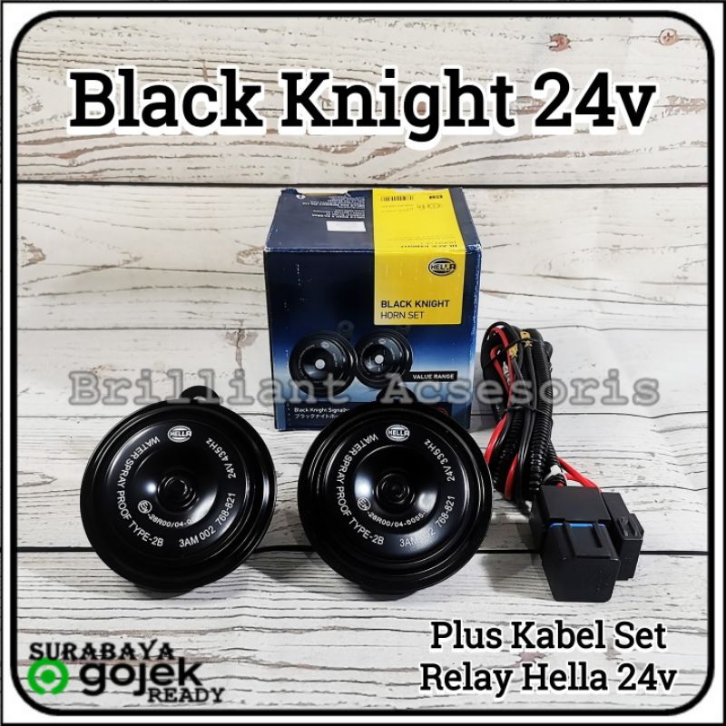 Klakson Dobel Disk - HELLA Black Knight Khusus 24v